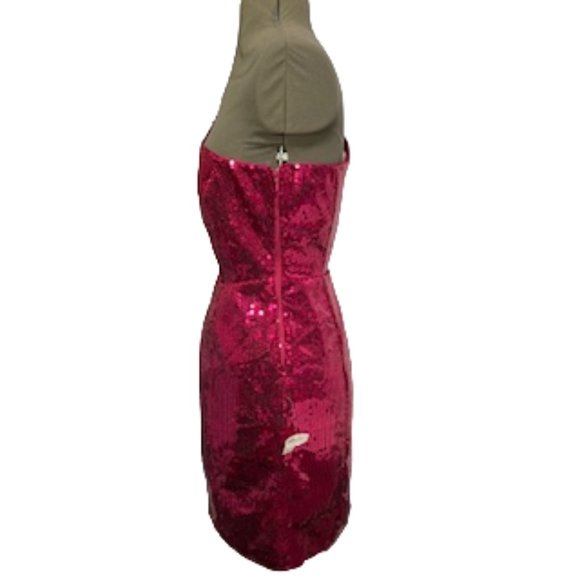 FOREVER 21 Hot Pink Fitted Sequin Dress Size Large NWT (Partial Tag) - Picture 3 of 16